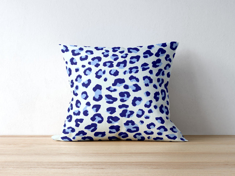 Leopold Leopard Pillow, Navy Blue