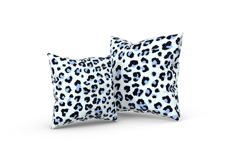 Leopold Leopard Pillow, Black and Blue