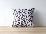 Leopold Leopard Pillow, Black and Pink