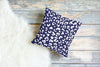 Leopold Leopard Pillow, Navy and White