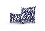 Leopold Leopard Pillow, Navy and White