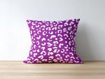 Leopold Leopard Pillow, Purple and White