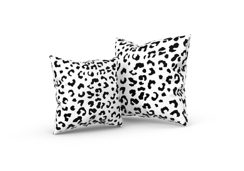 Leopold Leopard Pillow, Black and White