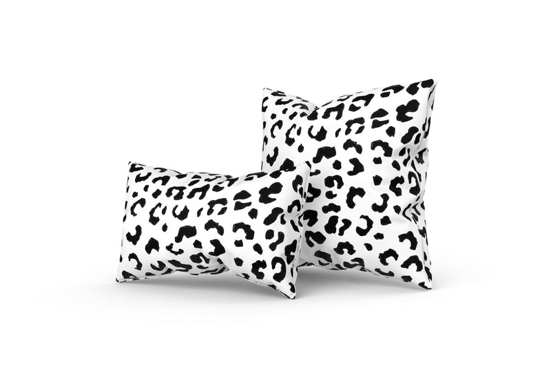 Leopold Leopard Pillow, Black and White