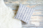 Blue and White Herringbone Pillow