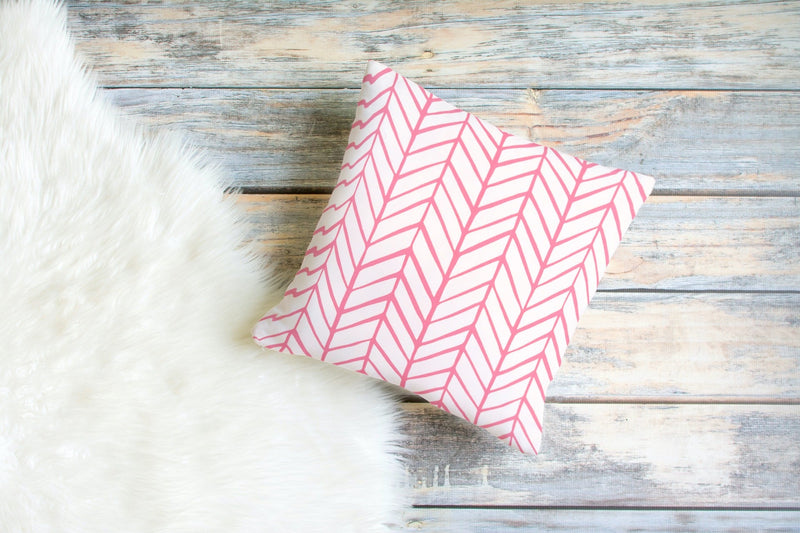 Oxford Pink Herringbone Pillow