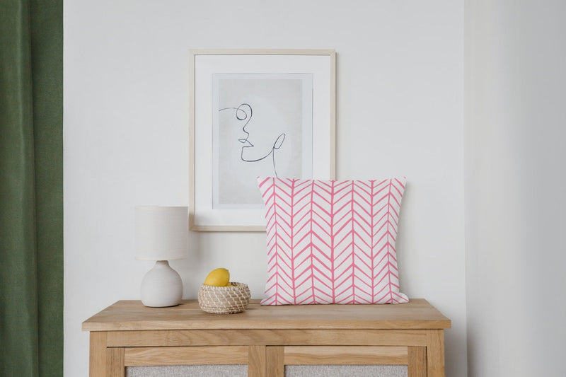 Oxford Pink Herringbone Pillow