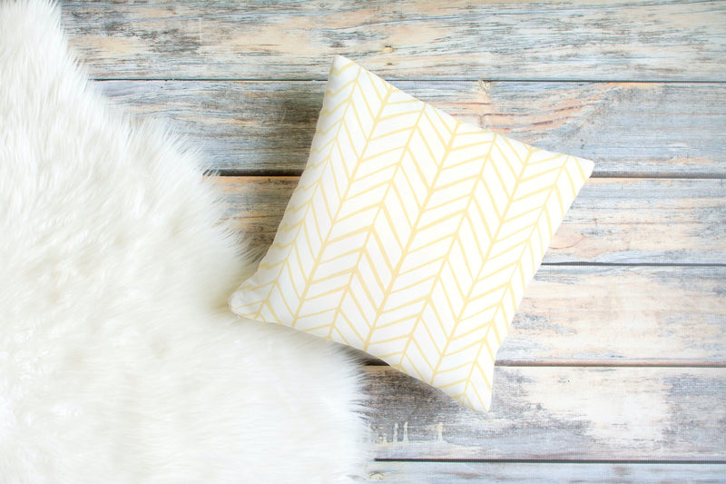 Yellow Herringbone Pillow