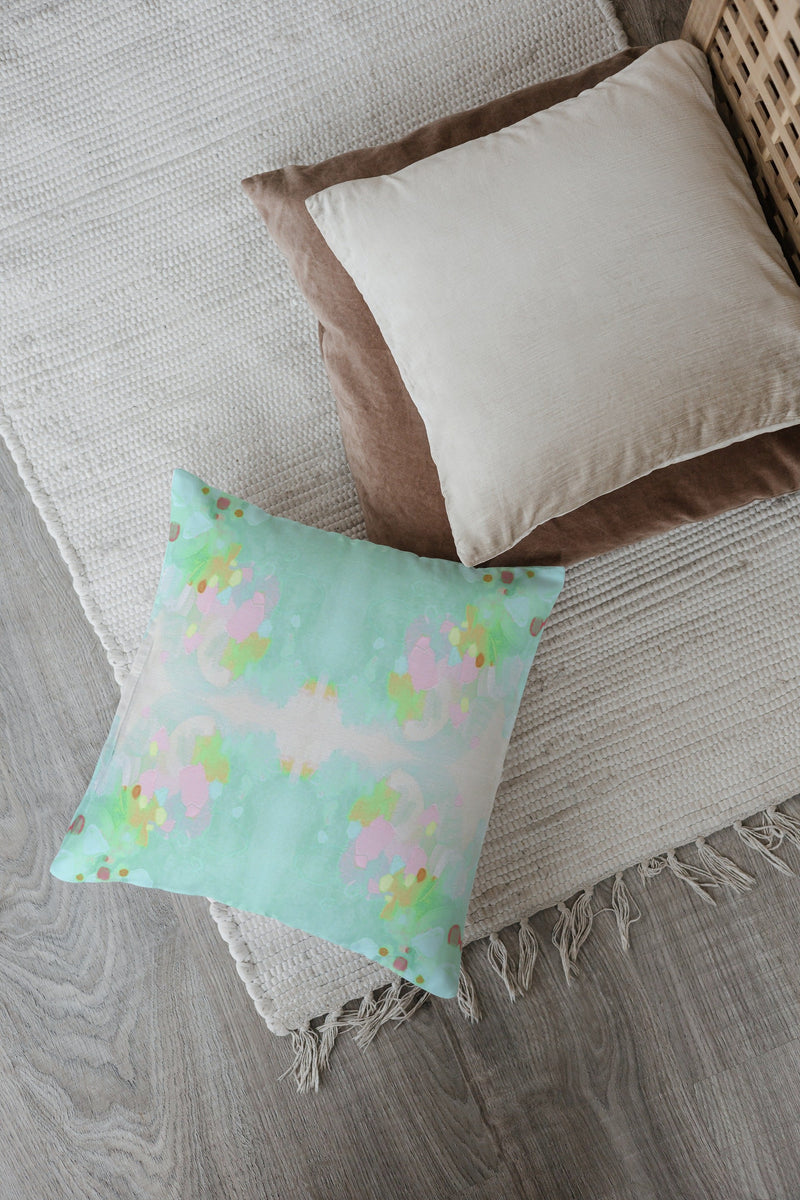 Oxford Pink Selena Pillow in Aqua