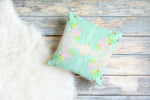 Oxford Pink Selena Pillow in Aqua