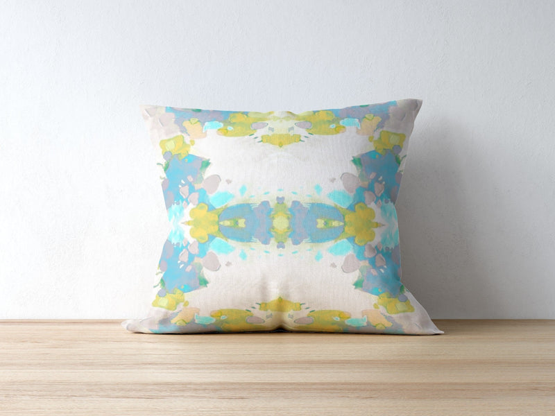 Champagne Garden Blue Pillow