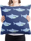 Oxford Pink Shark Pillow, Navy Blue