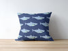 Oxford Pink Shark Pillow, Navy Blue