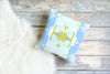 Sea Grape Pillow, French Blue and Chartreuse