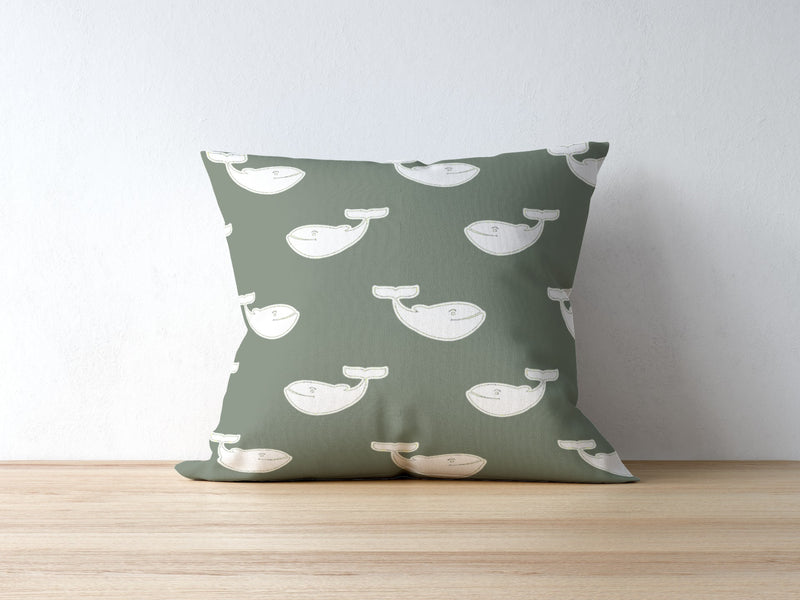 Green Whale Pillow