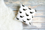 Black and White Whale Pillow